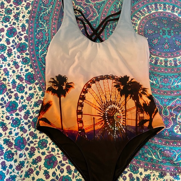 Festival design one piece swimsuit - Picture 2 of 4